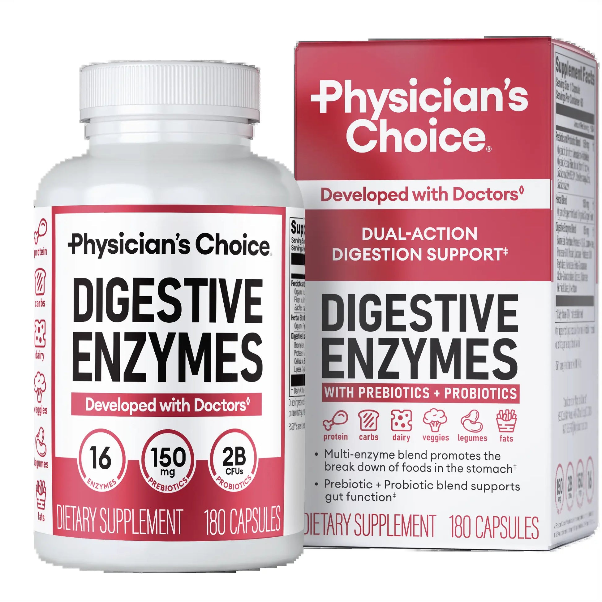Physician'S Choice Digestive Enzymes - Bloating & Mealtime Discomfort Support with Probiotics + Prebiotics for Digestion & Gut Health