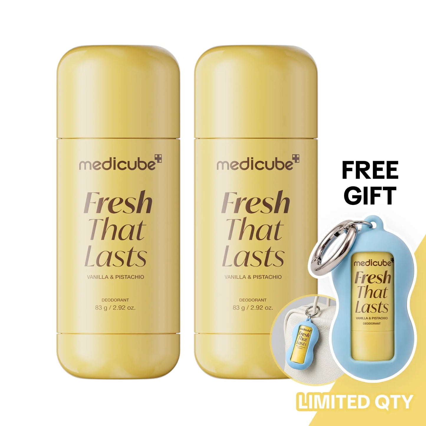 [Medicube] Deodorant Vanilla & Pistachio Fresh That Lasts | 24 Hour Odor Control, No Aluminum, Baking Soda, Parabens, Phthalates, Ethanol | Brightening & Smoothing for Dark Underarms with Kojic Acid & Turmeric | Korean Skincare, K-Beauty
