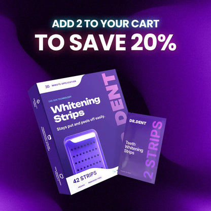 DRDENT Purple Teeth Whitening Strips - 7/21 Whitening Sessions - Non Sensitive Teeth Whitening - Peroxide-Free